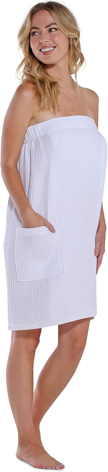 Turquaz Lightweight Knee Length Waffle Robes For Women Spa Bath Waffle