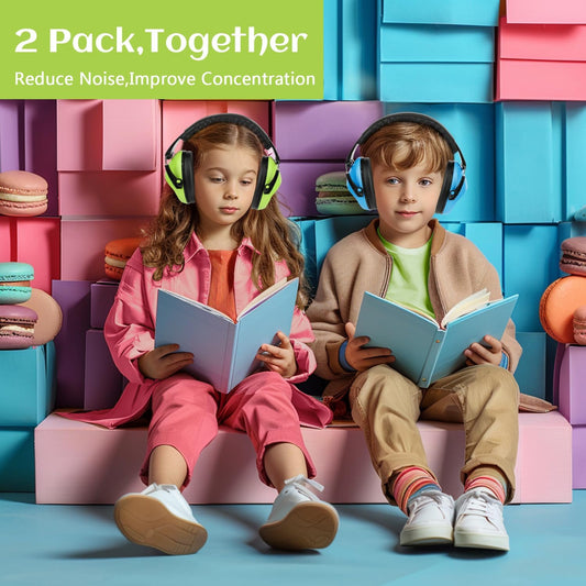 Floriogra 2 Pack Noise Canceling Headphones for Kids, Kids Ear Protection Earmuffs for Autism, Toddler, Children, Noise Cancelling Sound Proof Earmuffs/Headphones for Concerts, Air Shows, Fireworks