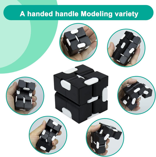 Infinity Cube Fidget Toy Stress Relieving Fidgeting Game for Kids and Adults,Cute Mini Unique Gadget for Anxiety Relief and Kill Time (Macaron Blue)