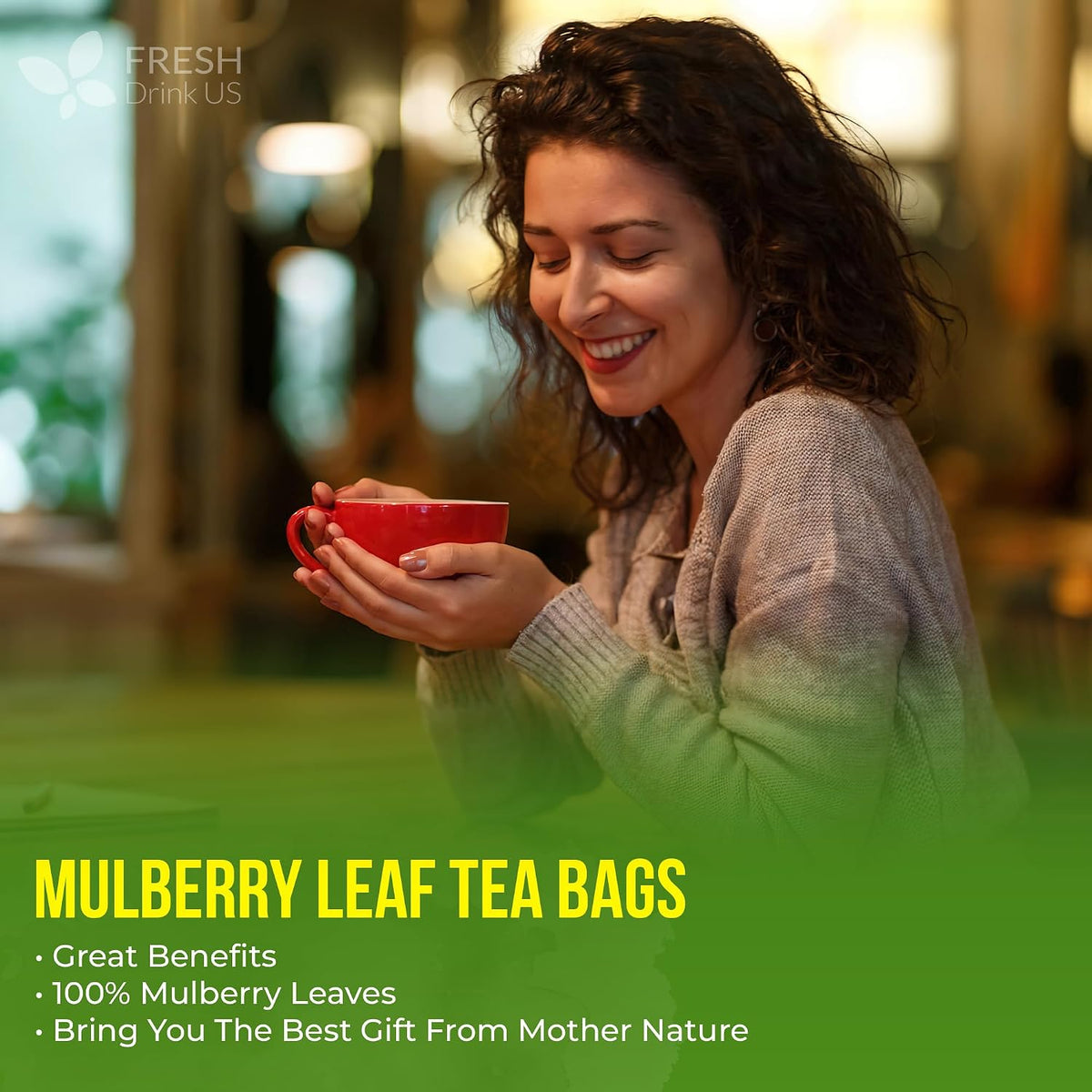 FreshDrinkUS, Premium Mulberry Leaf Tea, 120 Count, Pure, Caffeine Free