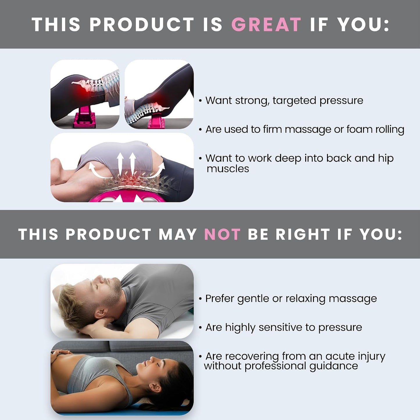 Thrival Arch Back Stretcher - Psoas Muscle Release Tool App for Hip Flexor, Back, Glute, Iliacus, and Neck - Spine Decompressor, Trigger Point, and Myofascial Release – Carbon Black