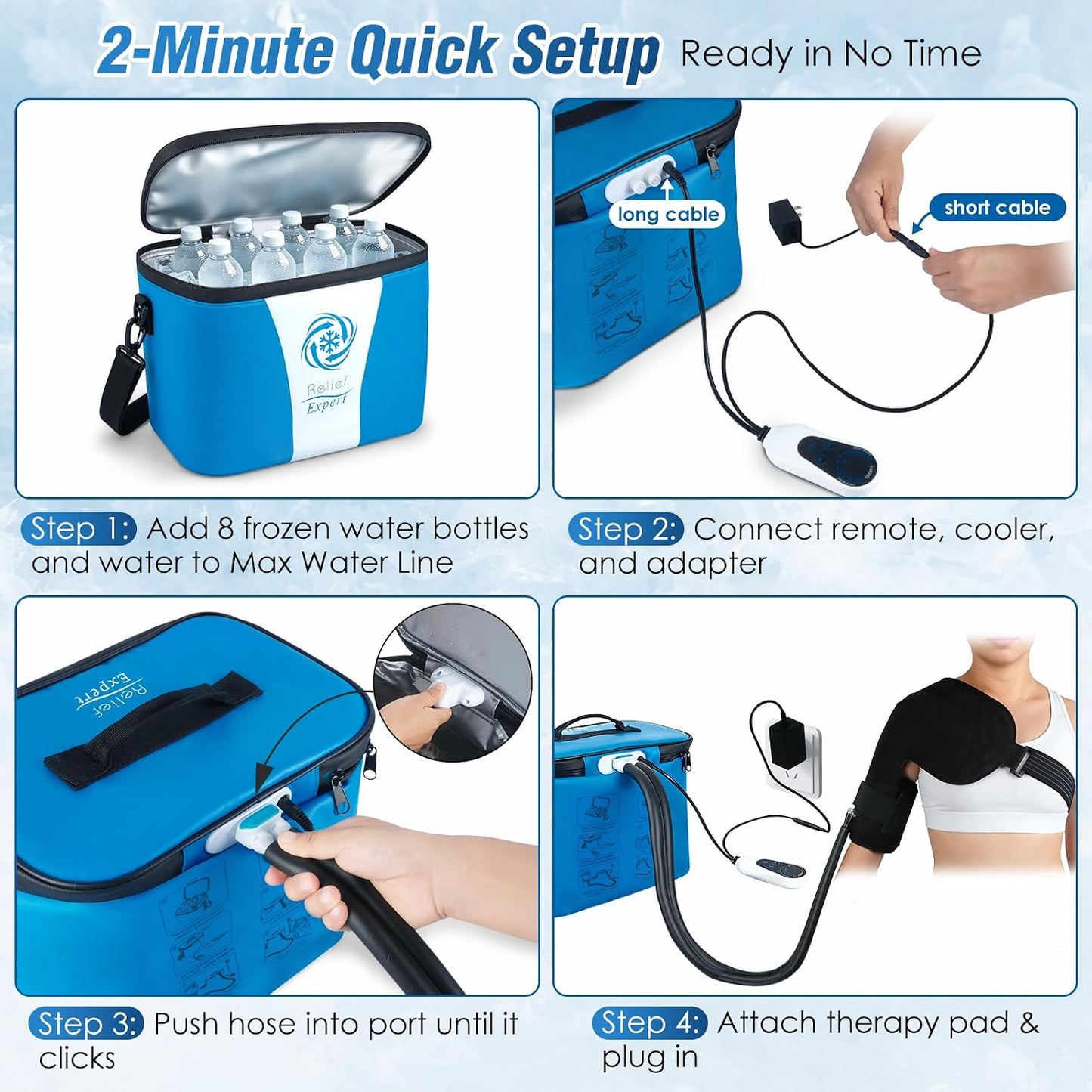 Ice Machine for Knee After Surgery, Extra Large Wrap & Flippable Kneecap Pad, 18QT Cooler, 12H Cooling, Programmable Timer, Leak-Resistant Sealing & Steady Cold Compression for Knee Replacement Care