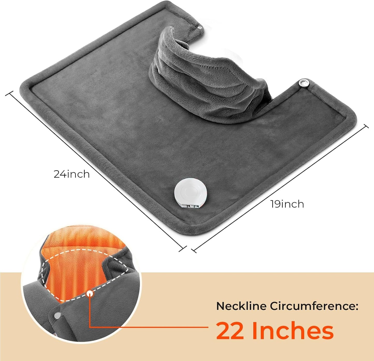 VAAGHANM Heating Pad: Electric Weighted Instant Heat Pad for Neck & Shoulders & Back -6 Heat Options & 6 Auto Timer Mode -for Office/Home/Post-Workout-Gift for Women Men