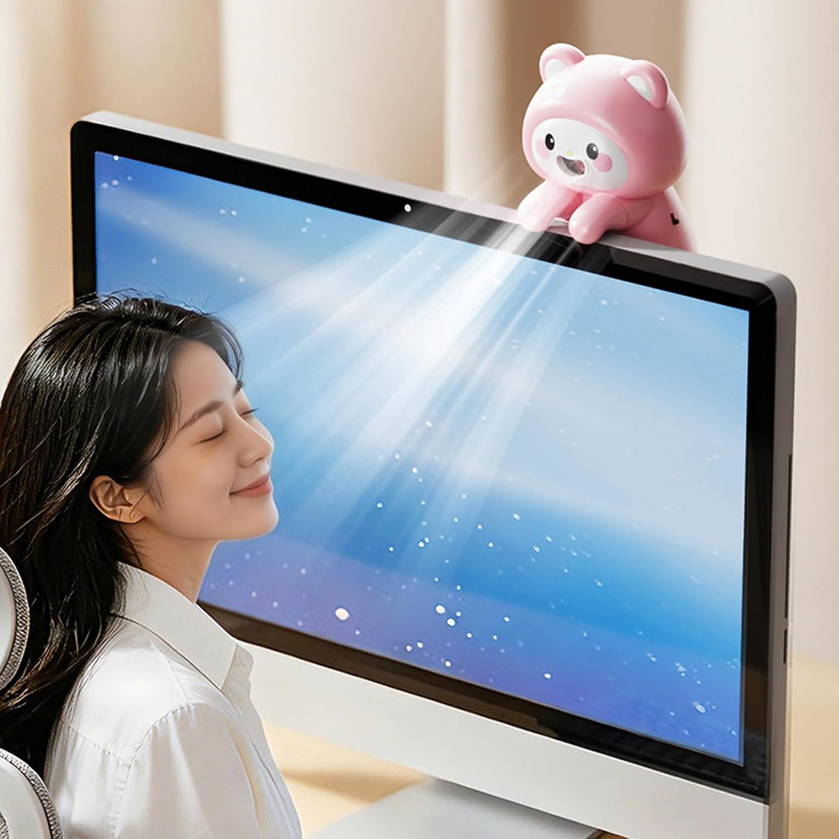 Clip-On Food Table Fan for Noodle Coffee Tea (Pink)