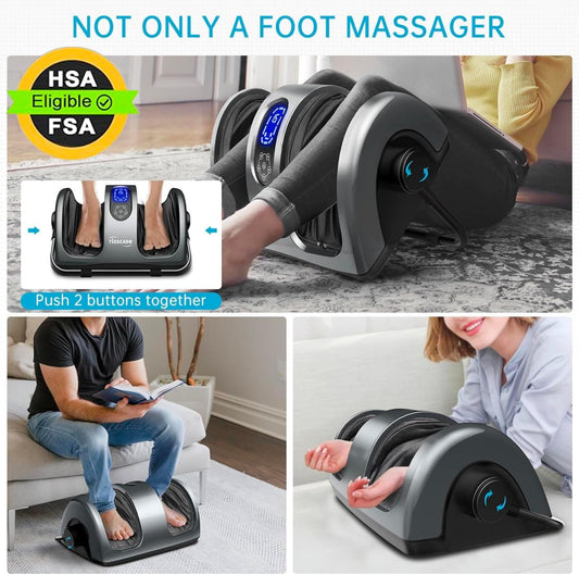 TISSCARE Shiatsu Foot Massager with Heat, FSA Eligible HSA Foot Massager for Plantar Fasciitis, Neuropathy, Circulation and Pain Relief, Massage Feet at Home/Office, Gift for Men and Women