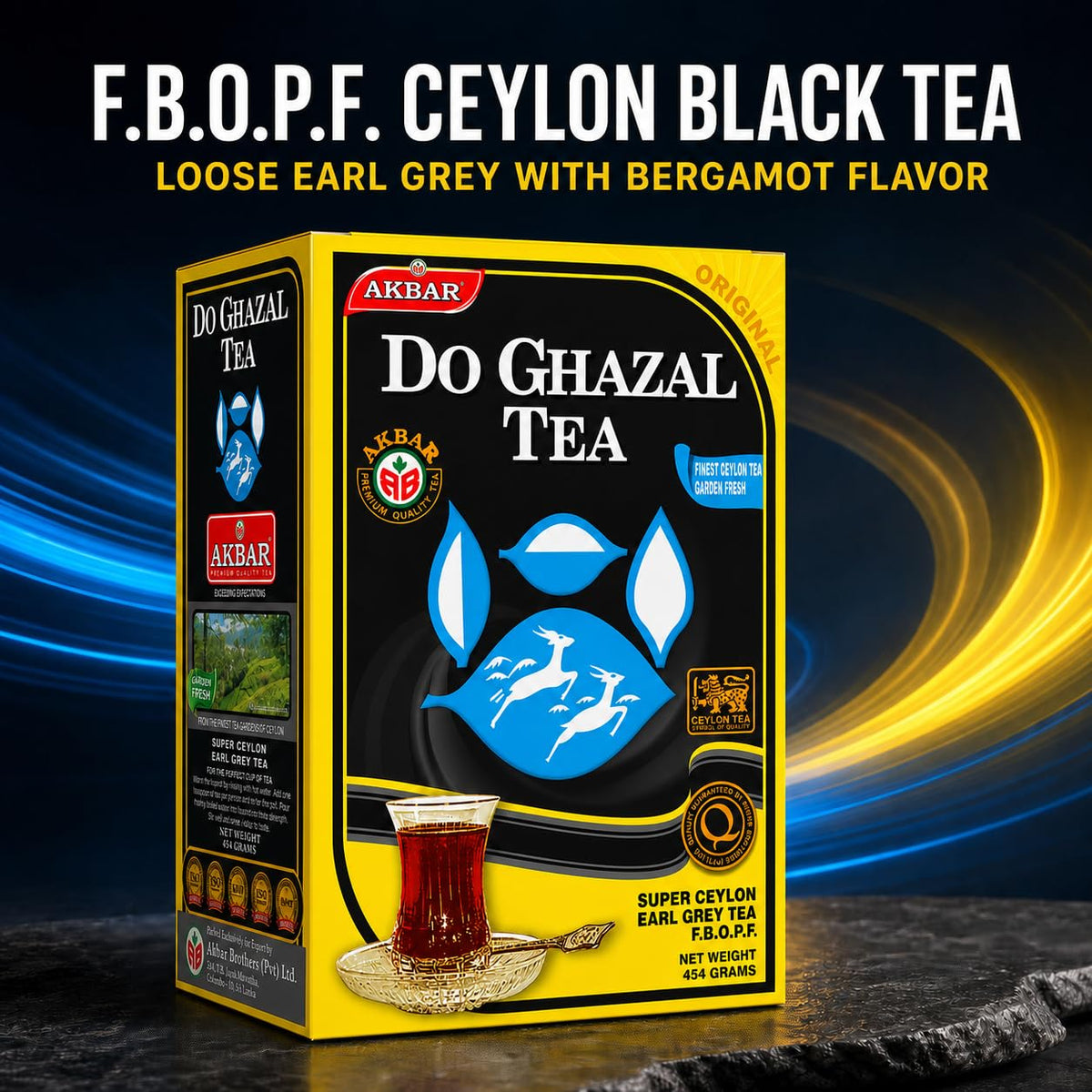 Do Ghazal Earl Grey Loose Leaf Tea, Pure Ceylon Black Tea, 454 g
