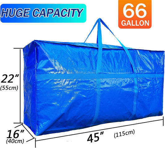 66 Gallon Extra Large Storage Bags, Huge Moving Bags Heavy Duty with Zipper