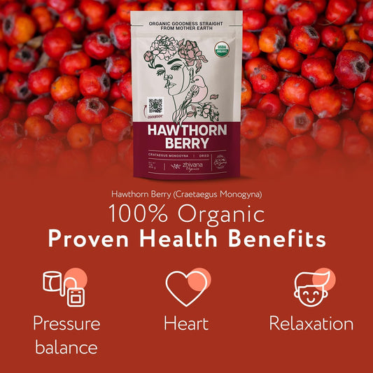 Hawthorn Berry Tea Organic (16 oz) – Support Heart Health, Pressure Balance