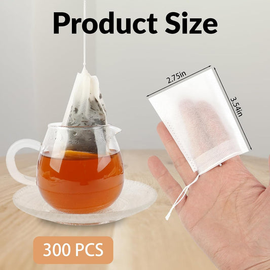 300 Pcs Disposable Empty Tea Bags for Loose Leaf Tea