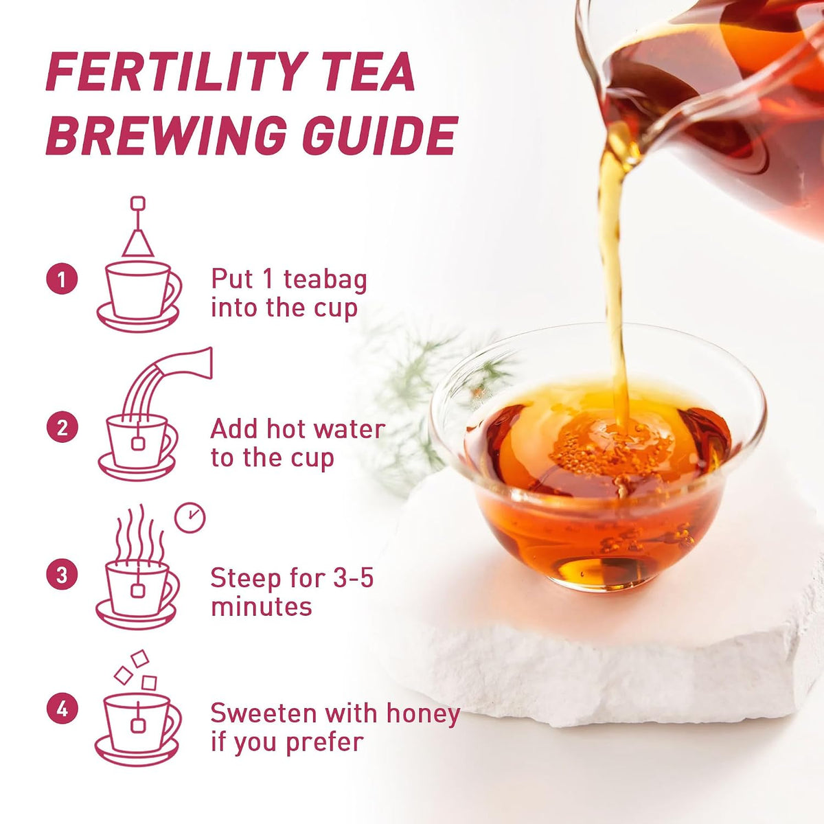 Jiaoming Fertility Tea for Women, Be An Easy Mama to Help With Conception Ovulation, Chinese Natural Herbal Female Hormone Balance Teabags
