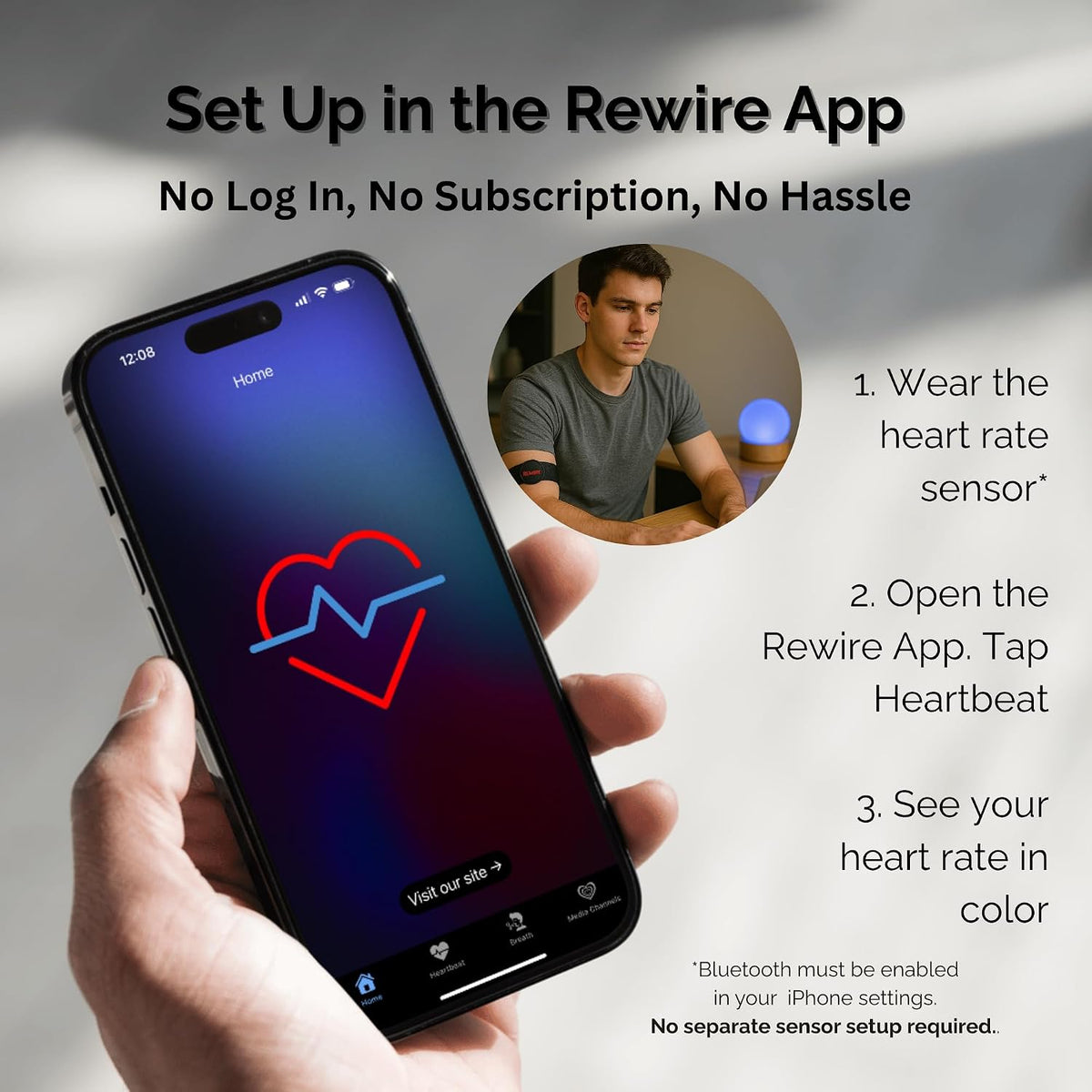 The Dome Biofeedback Light — A Mood Ring for Your Heart | See Heart Rate Changes in Color | Nervous System Awareness, Breathing & Recovery Practice | Includes App and Wearable Sensor