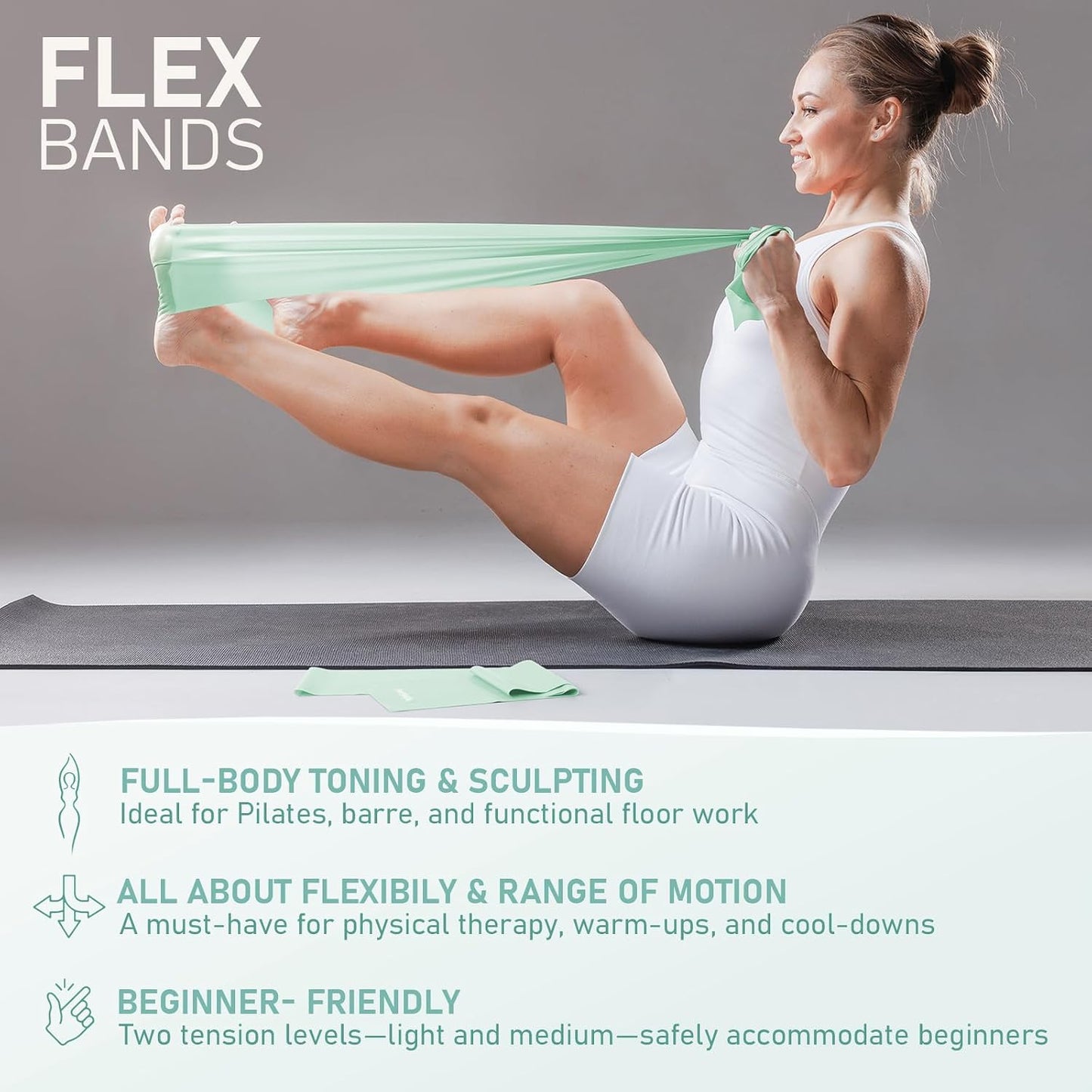 PhysKcal Pilates Kit, 15-Inch Pilates Ring with 1x Pilates Ball & 5X Bands | Aesthetic Home Pilates Equipment Set, Essential Kit for Beginners in Minimalist Style. Comes in Premium Packaging