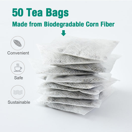 50 Mugwort Tea Bags | Natural Dried Chinese Mugwort Herb Tea | Caffeine Free