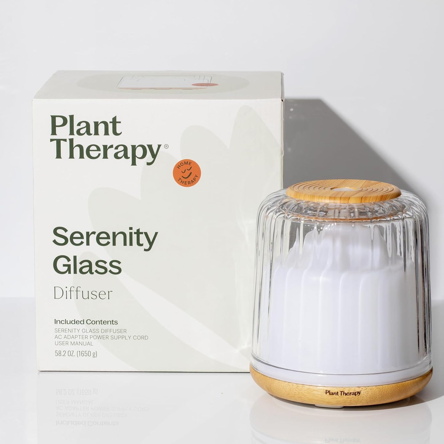 Plant Therapy Home Drift Linen Essential Oil Diffuser, Stylish Linen Cover Adds a Soft, Natural Touch to Any Space, Intermittent & Continuous Mist, Color-Changing Light, 320 Square Feet Coverage