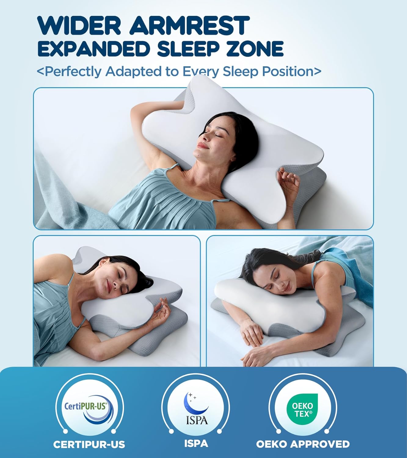 Cozyplayer True Cooling Cervical Neck Pillow for Pain Relief, Ergonomic Side Sleeper Pillow for Neck Support, Odorless Orthopedic Contour Memory Foam Pillows, Bed Pillow for Back Stomach Sleeper