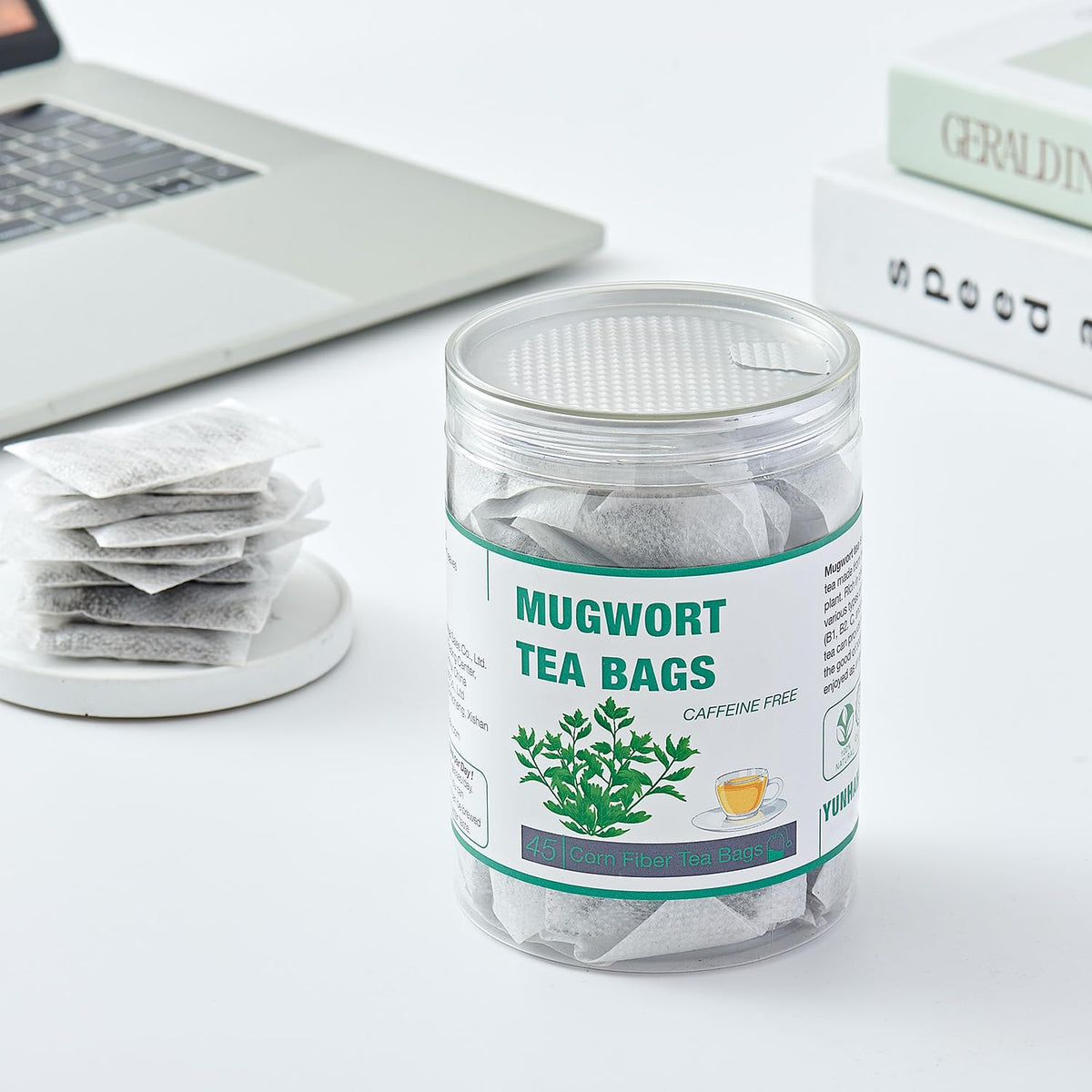 50 Mugwort Tea Bags | Natural Dried Chinese Mugwort Herb Tea | Caffeine Free
