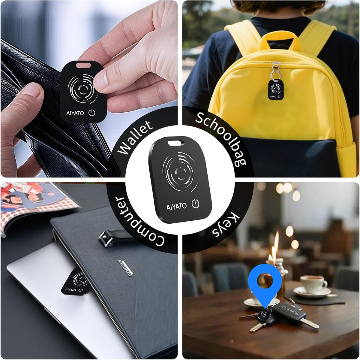 Mini Card Smart Finder, Wallet Tracker Card with Wireless Rechargeable Battery, Works with Apple Find My and Google Find Hub, Bluetooth Item Locator for Wallet, Purse, Keys, Luggage, iPhone & Android