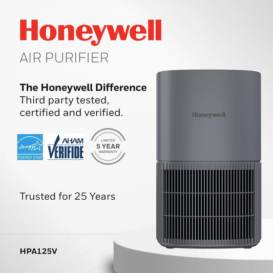 Honeywell Allergen Plus Compact HEPA Small Room Air Purifiers, Grey