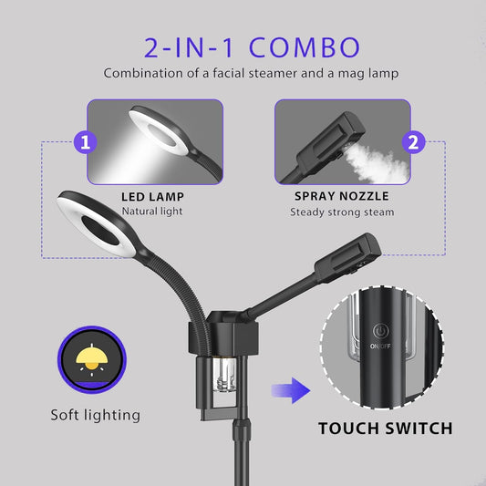 Professional Facial Steamer with Ozone & Magnifying Lamp