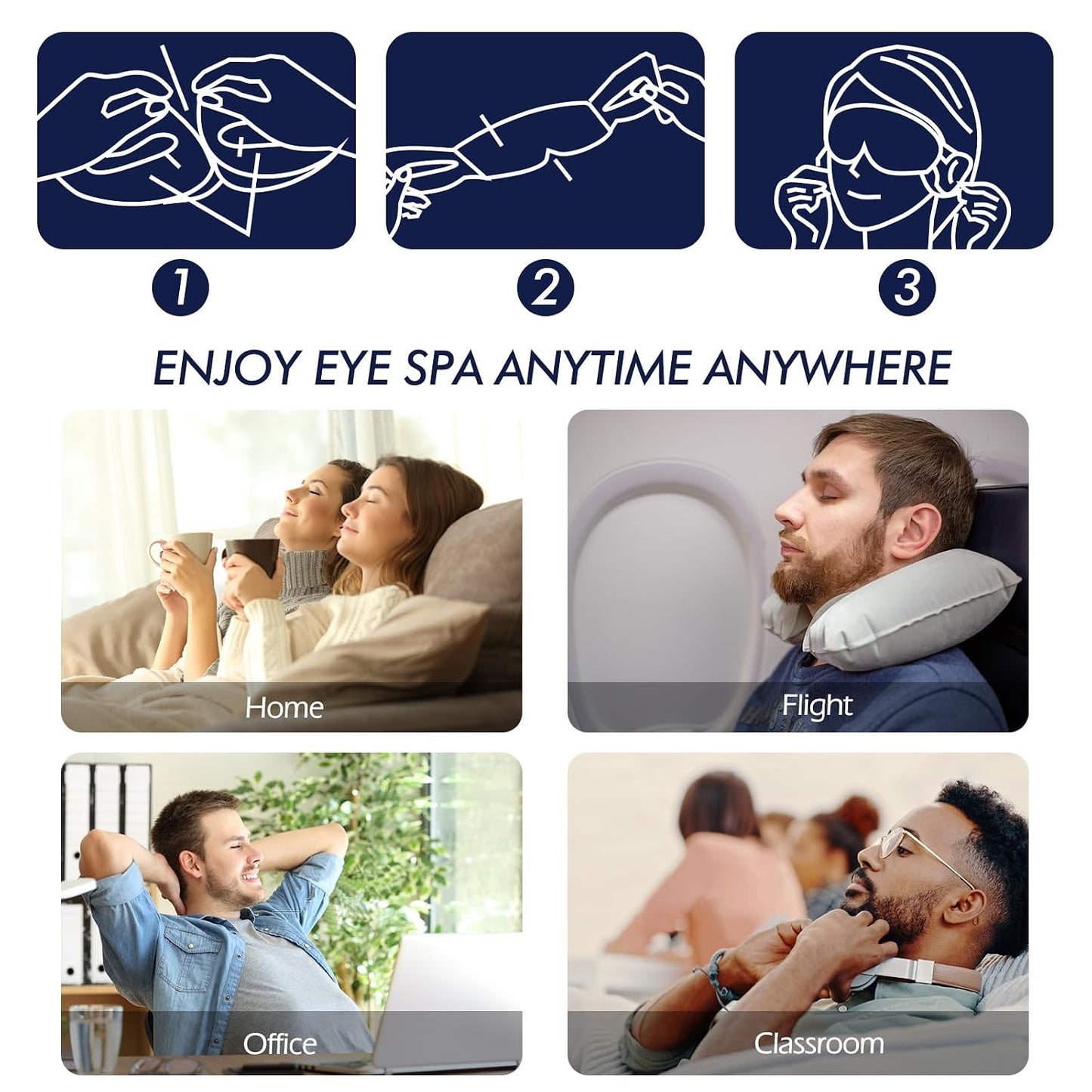 Jekeno Steam Eye Mask, 16 Packs Eye Masks for Dry Eyes, 40-60 Minutes Self Moist Warm Compress Heated Disposable Mask for Sleep, Spa Relaxing Trip Gifts, Travel Essentials for Women Men