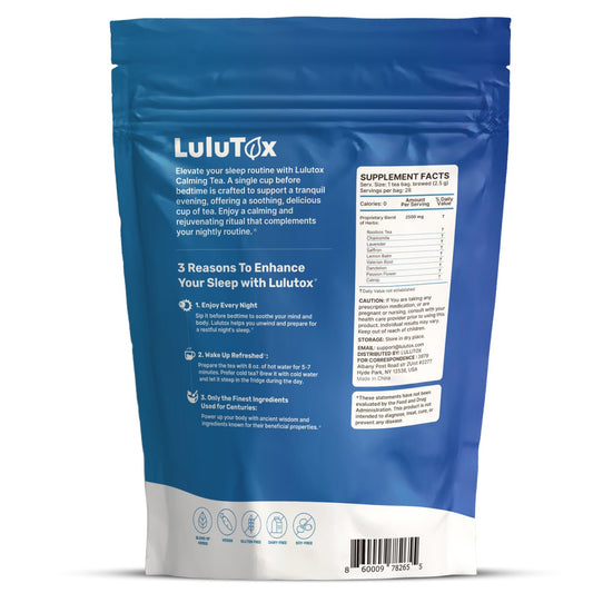 Lulutox Evening Herbal Tea, Chamomile, Valerian & Lemon Balm, 28 Tea Bags