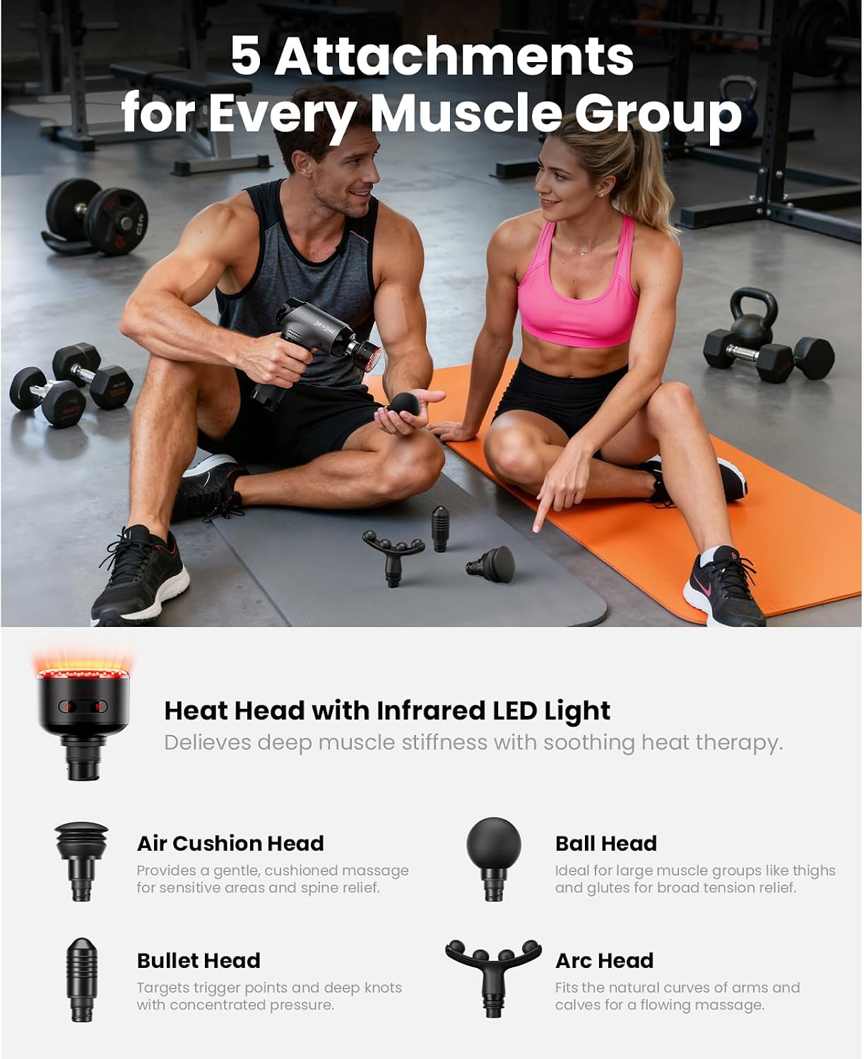 BOB AND BRAD T2 Pro Massage Gun with Heat and Cold, Deep Tissue Percussion Massager Gun for Pain Relief, Muscle Massager, Electric Back Massagers for Professional Athletes Runner
