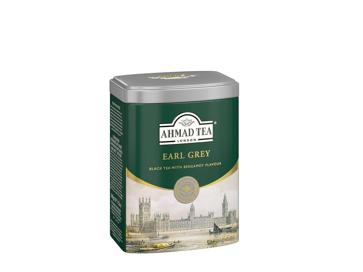Ahmad Tea Caddy Gift Tin, English Scene, Earl Grey, 100 Gram