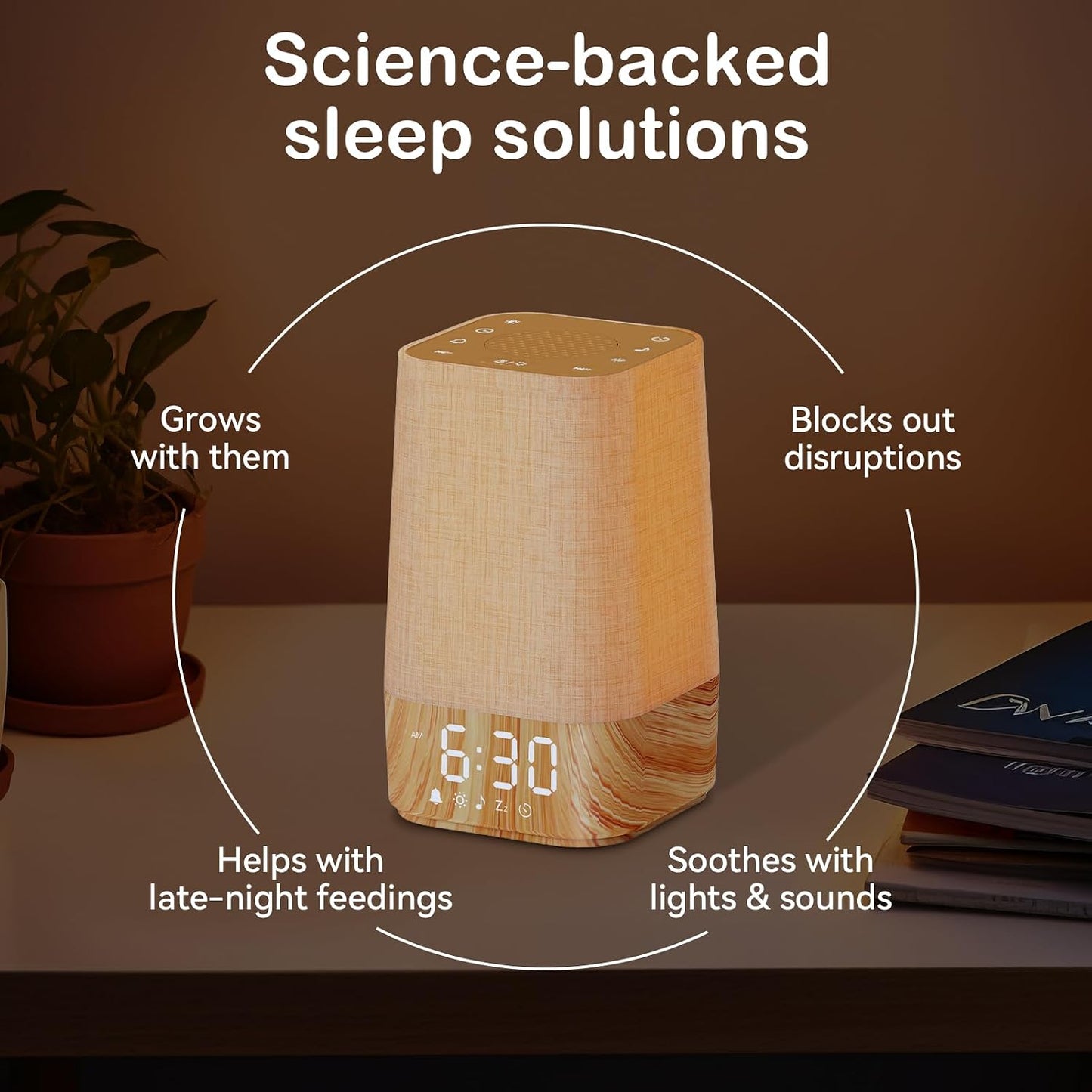 10-60 Mins Simulated Sunrise Alarm Clock: Gentle Wake Up Light with Adjustable Brightness, 32-Level Volume, Bright & Loud Enough for Dark Morning Bedroom - White Noise Machine with 30 Soothing Sounds