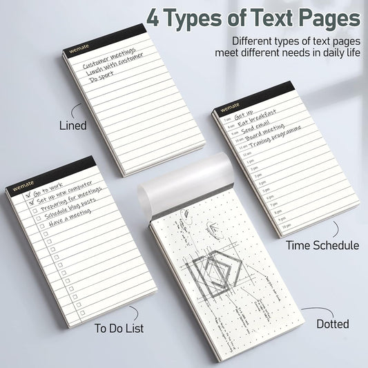WEMATE Pocket Notebook with Pen, 10 Pieces Pocket Notebook Set Black