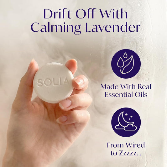 Solinia Patented Deep Sleep Lavender Shower Steamers, Steam Shower Tablets