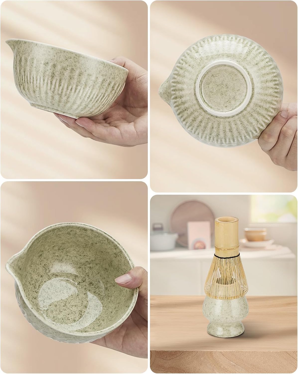 20Oz Matcha Whisk Set,7 Pcs Matcha Kit Includes Matcha Bowl, Whisk & Holder, Bamboo Scoop, Scoop Rest, Sifter & Tea Towel - Perfect for Matcha Tea Ceremony