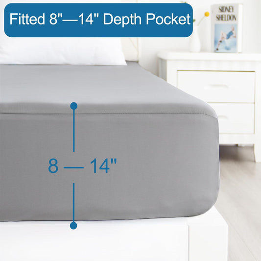 SPRINGSPIRIT Full Size Waterproof Mattress Protector, Full Mattress Cover Pad Waterproof with Deep Pocket up to 14’’, Bed Fitted Sheet