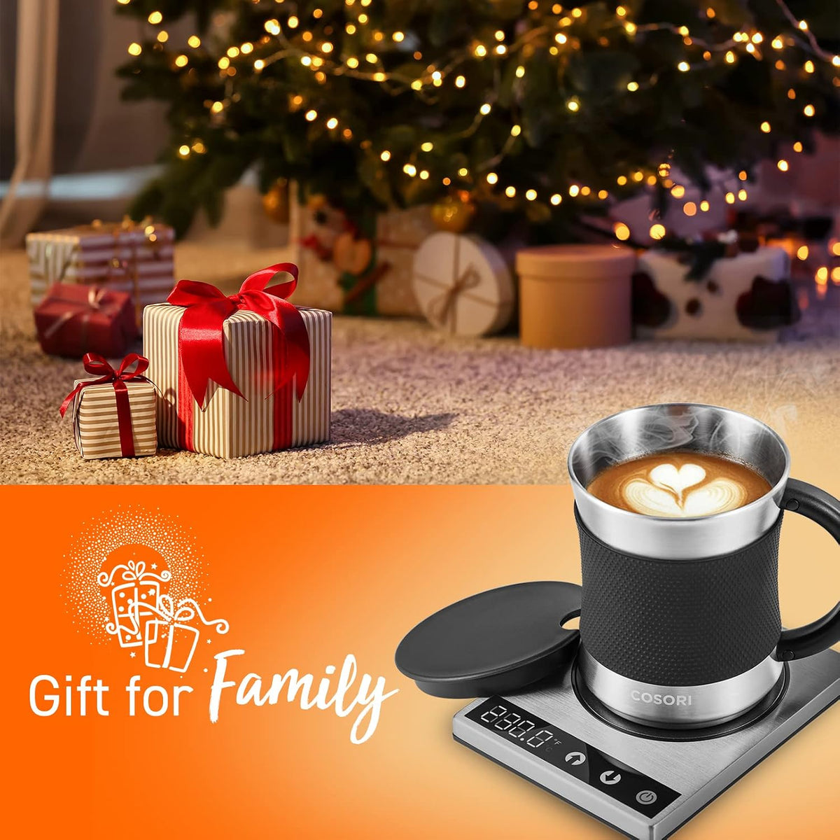 Cosori Coffee Mug Warmer & Mug Set, 1°F Precise Temperature Control