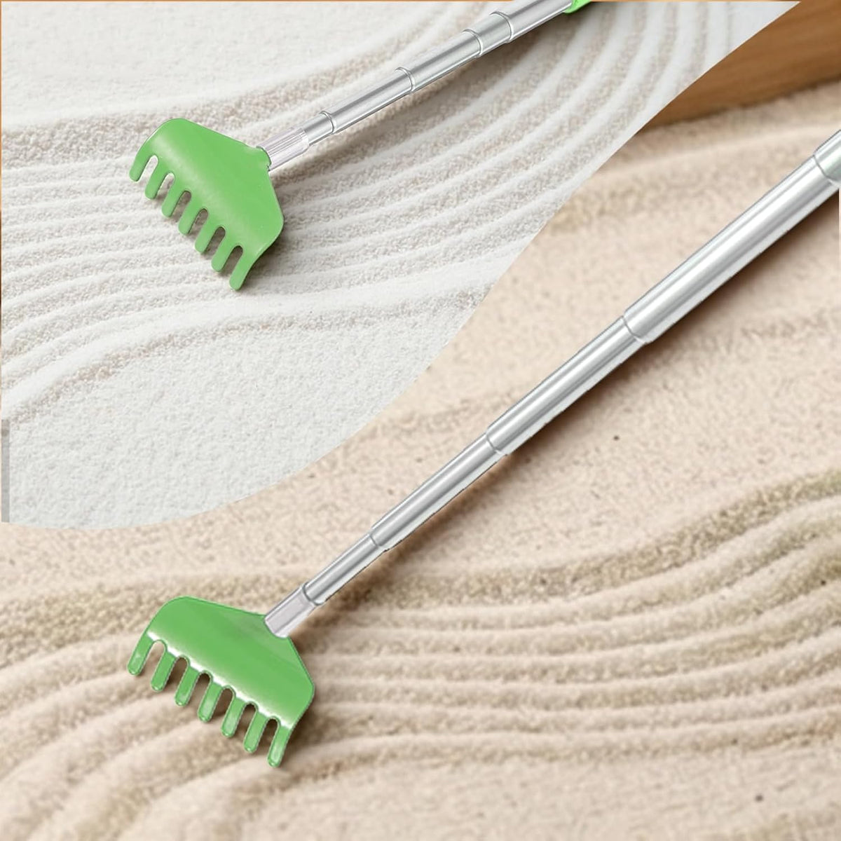 2Pcs Mini Zen Garden Rake Tools, Sand Rake Feng Shui Decoration Miniature Tabletop Rock Sand Zen Garden Accessories for Home Office, DIY Sand Zen Garden Tools Small Rakes for Desktop Decoration