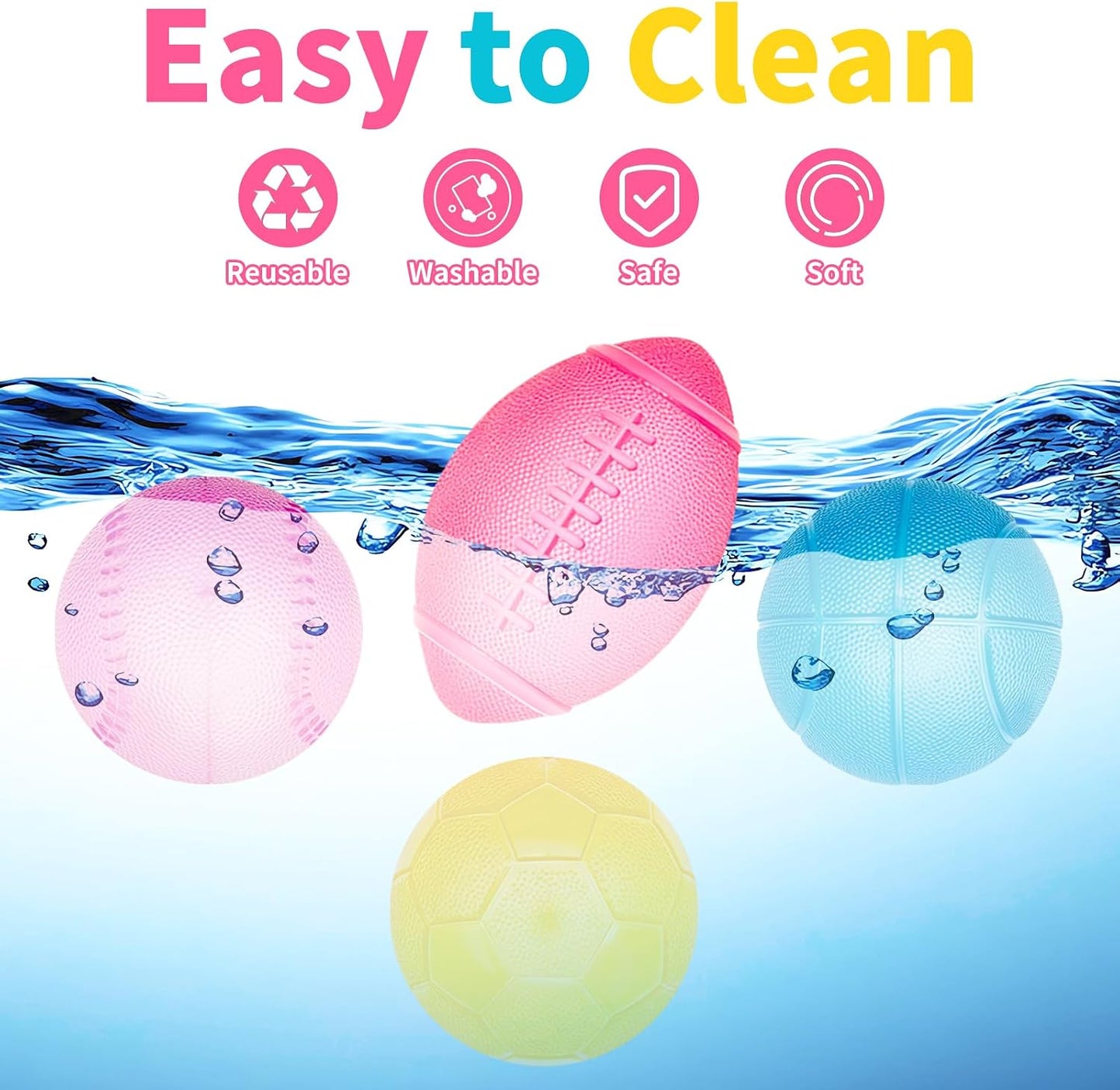 4 Pcs Stress Balls Fidget Toys, Sports Ball Stress Relief Toys