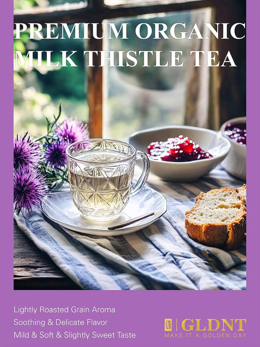 GLDNT Organic Milk Thistle Tea, Organic Milk Thistle Seed Herbal Tea 100 ct