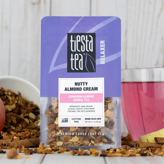 Tiesta Tea Nutty Almond Cream Cinnamon Almond Herbal Tea Loose Leaf 2.1oz