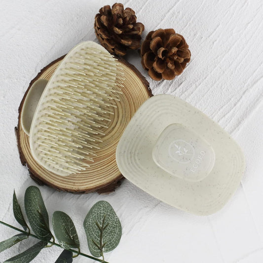 Ecoed Scalp Massager Shampoo Brush, Scalp Scrubber & Exfoliator (Natural)