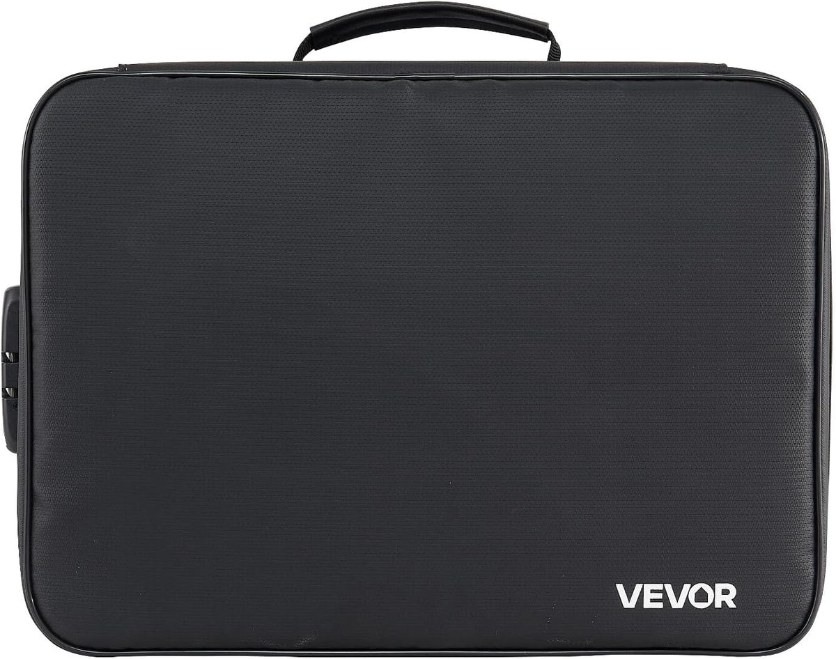 VEVOR Fireproof Document Bag, 1832 ℉ Heat Insulated Fireproof & Waterproof Bag, Portable Multi-Layer File Storage Security Organizer Home Office Travel Use, for Passports, Important Documents, Files