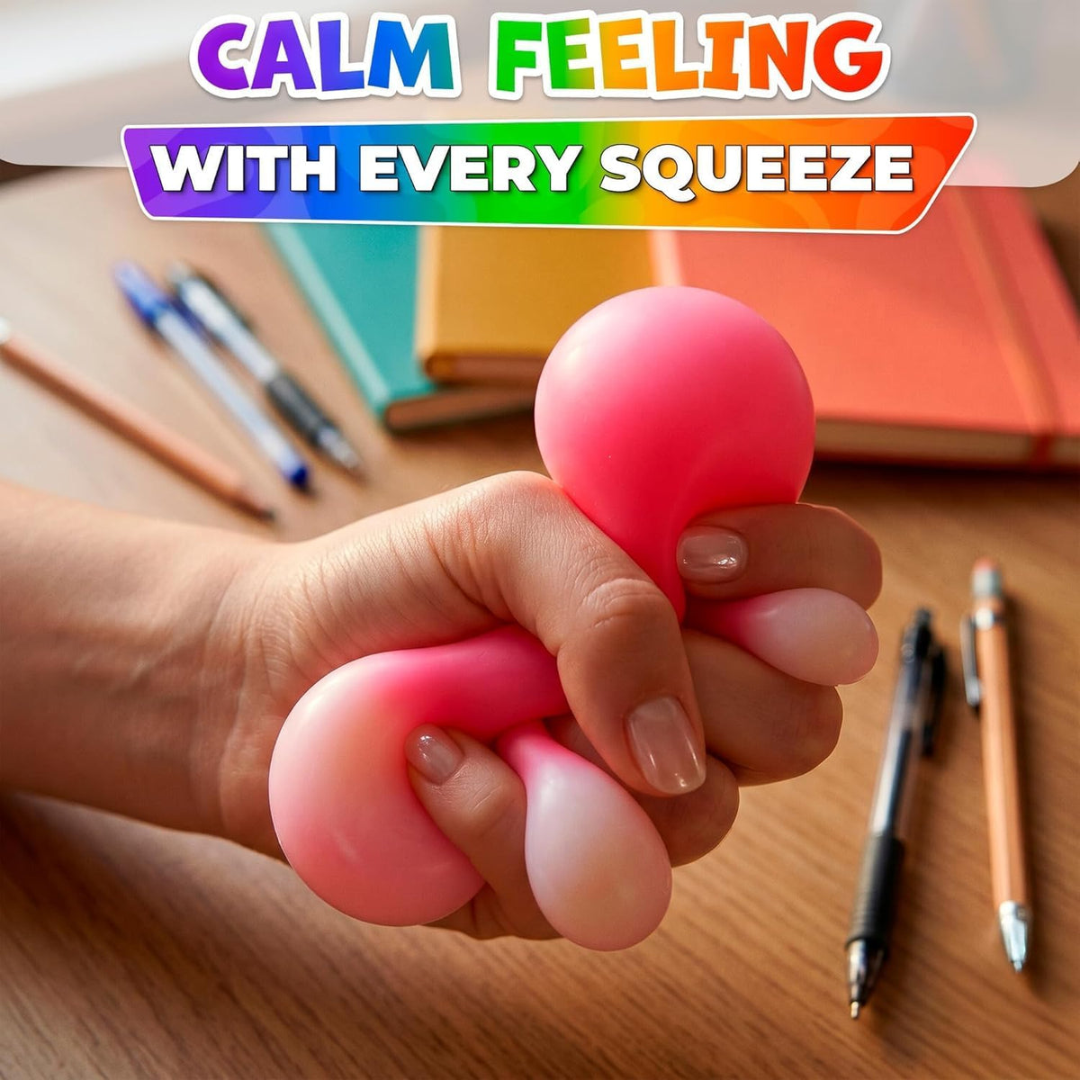 DIMROM 8 Pcs Squishy Stress Balls, 2 in Diameter, TPR Skin with EVA Filling