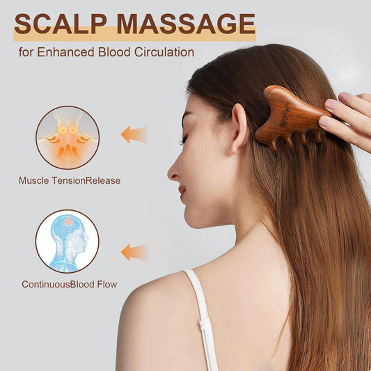 MoyRetty Wooden Gua Sha Tool, Sandalwood Face & Body Massager
