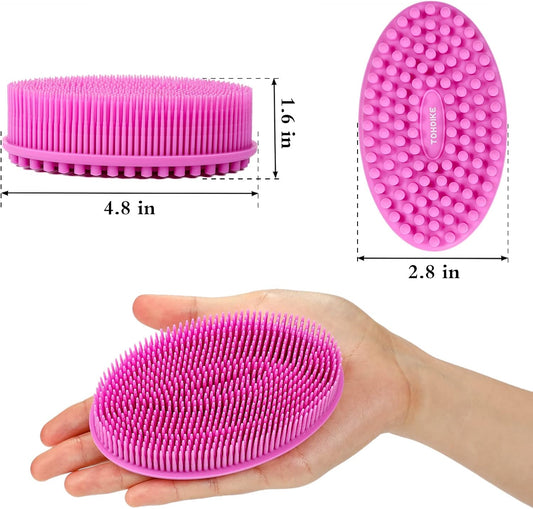 Silicone Body Scrubber Loofah 3 Pack Exfoliating Soft Loofah Shower Brush