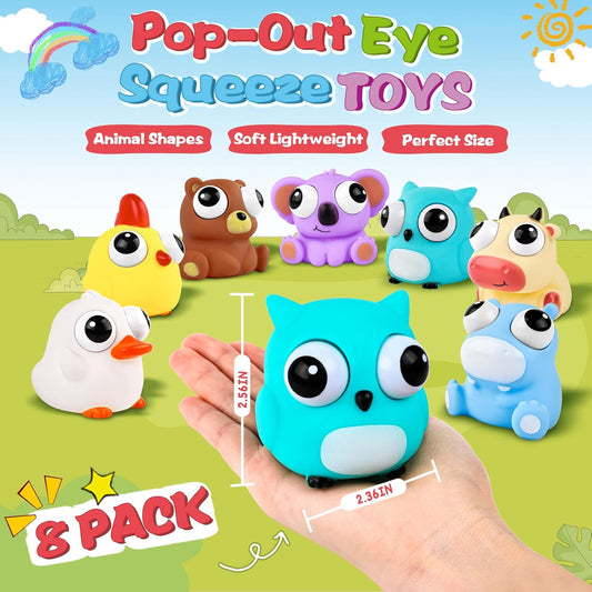 VESPRO 12 Pack Fidget Stress Balls for Adults, Cute Octopus Stress Sensory Stress Ball, Bulk Squishy Squeeze Ball Toys Set for Classroom Prizes and Birthday Party Favors