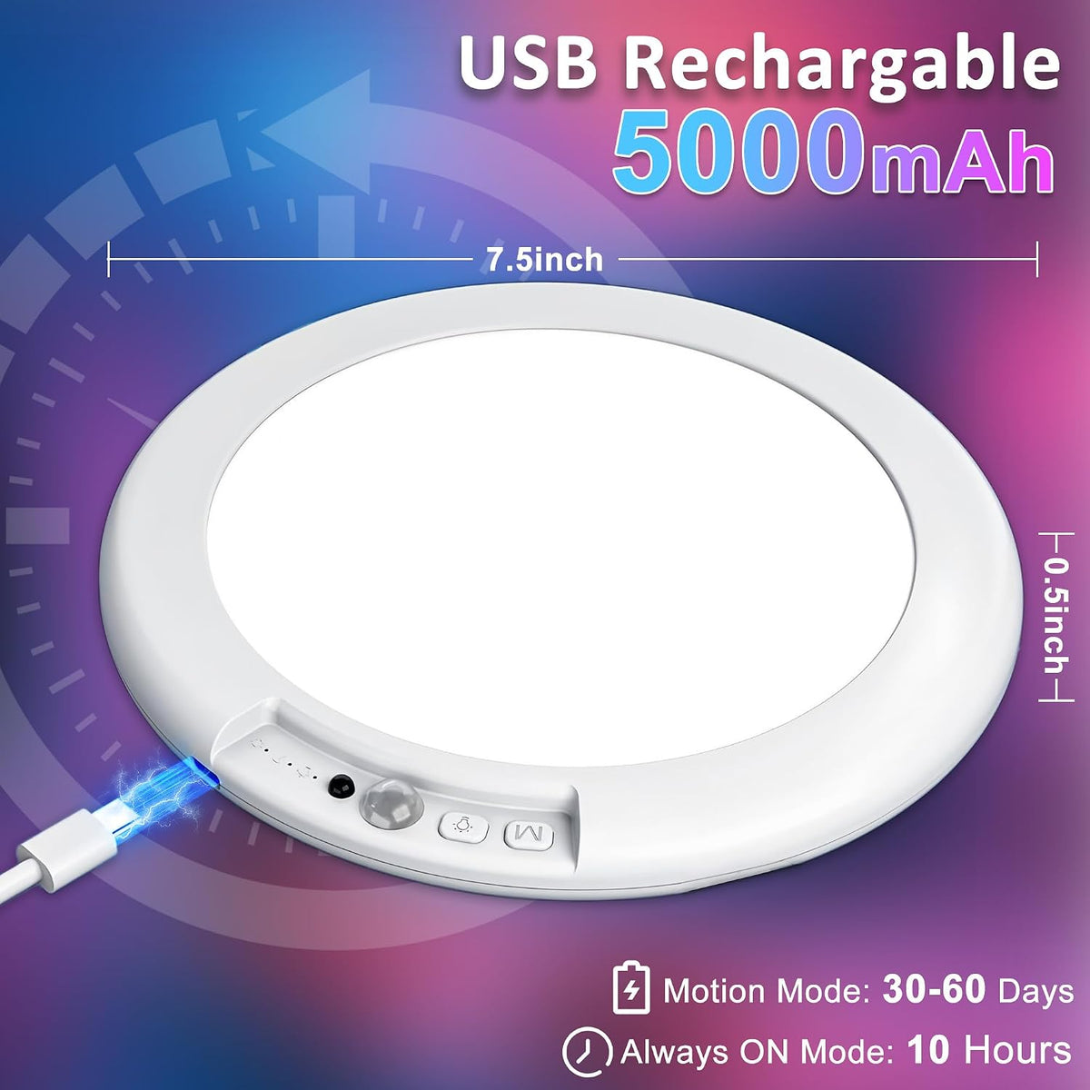 maylit Rechargeable Ceiling Lights with Motion Sensor