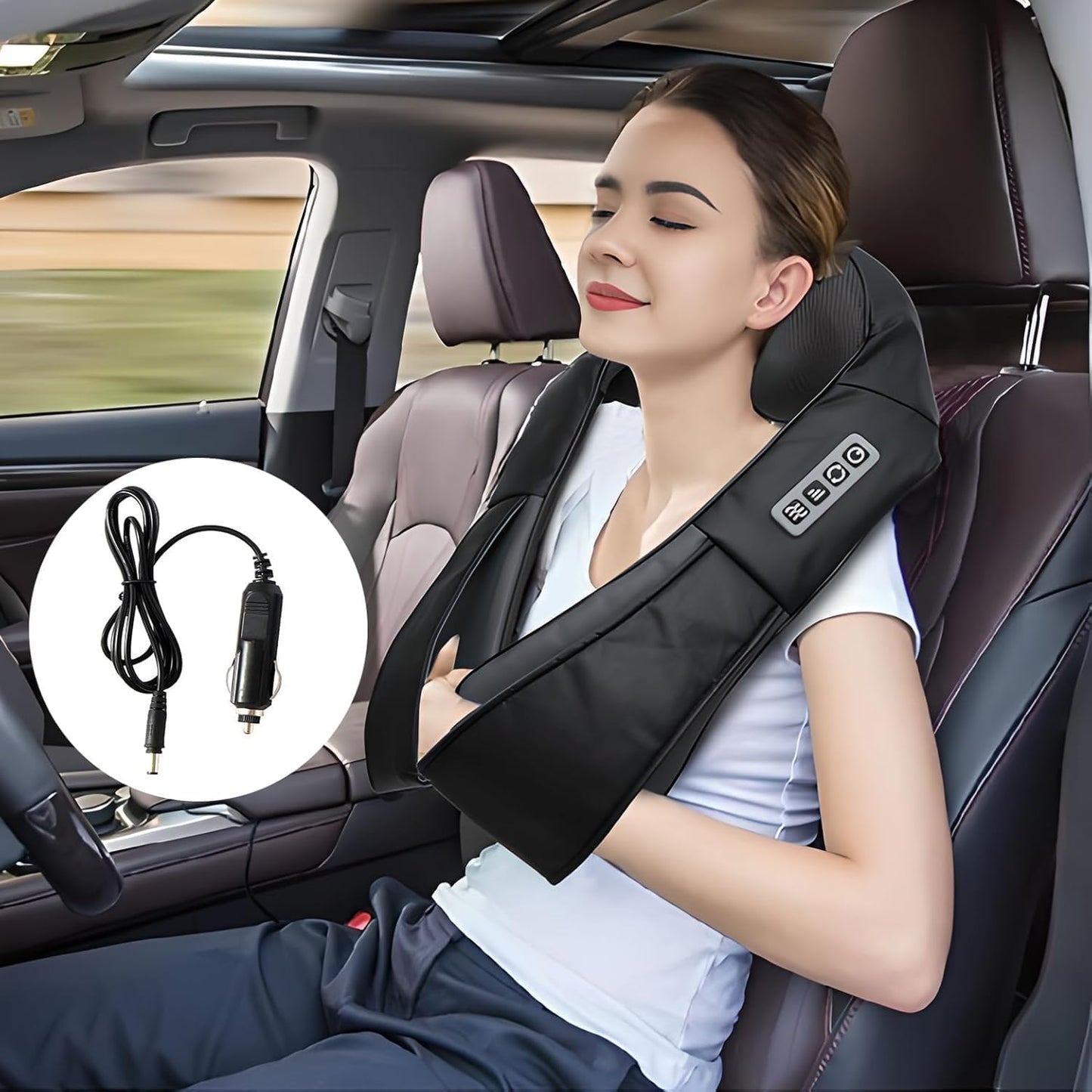 UFFAE Shiatsu Neck and Back Massager with Heat, Electric Deep Tissue Kneading Neck and Shoulder Massage (NOT Cordless)