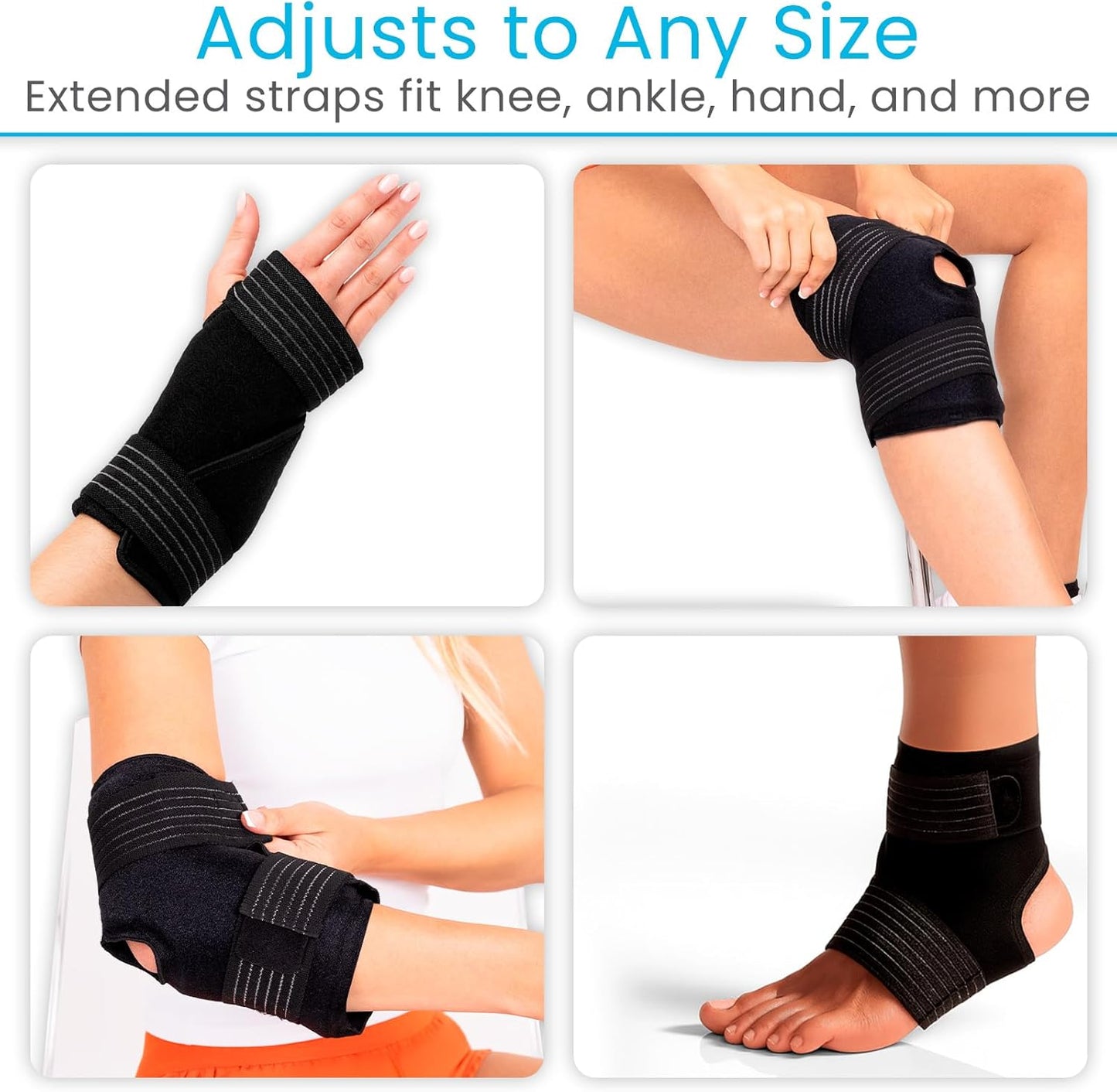 Arctic Flex Multi-Purpose Ice Pack Wrap - Reusable Gel Ice Packs for Ankle Injuries, Hot & Cold Compression Therapy for Pain Relief, Plantar Fasciitis, Achilles Tendonitis, Knee, Elbow & Hand Pain