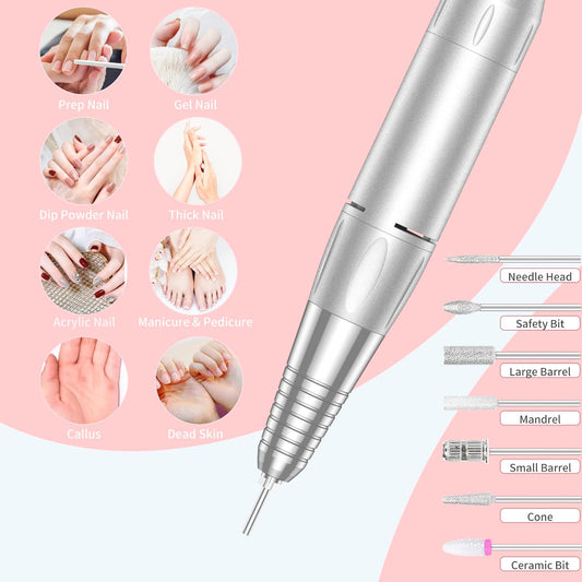 MOCOWIND Portable Nail Drill Professional 35000 RPM, Electric Nail E File