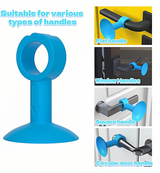 Door Silencer Pad,No Drill Bumper Guard for Handles,Strong Suction,Noise Reduction,Fits All Types(Various Shapes,Walls, Flexible Washable Silicone) Universal Fit for Door Knobs and Handles,Set of 4