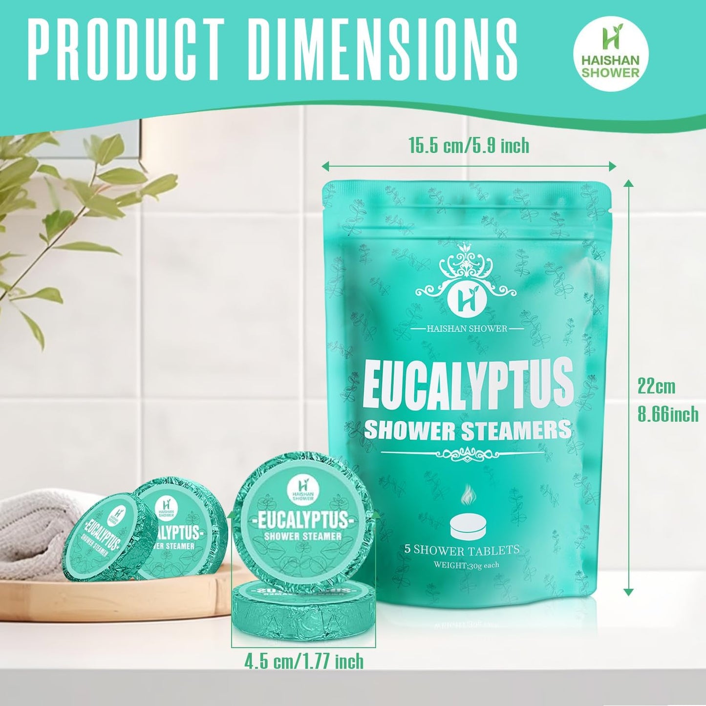 Shower Steamers Aromatherapy, Christmas Stocking Stuffers for Adults Women Men Teens White Elephant, Birthday Gifts, Organic Eucalyptus & Mint Essential Oil, 5-Pack Shower Bombs, Relaxation Home SPA