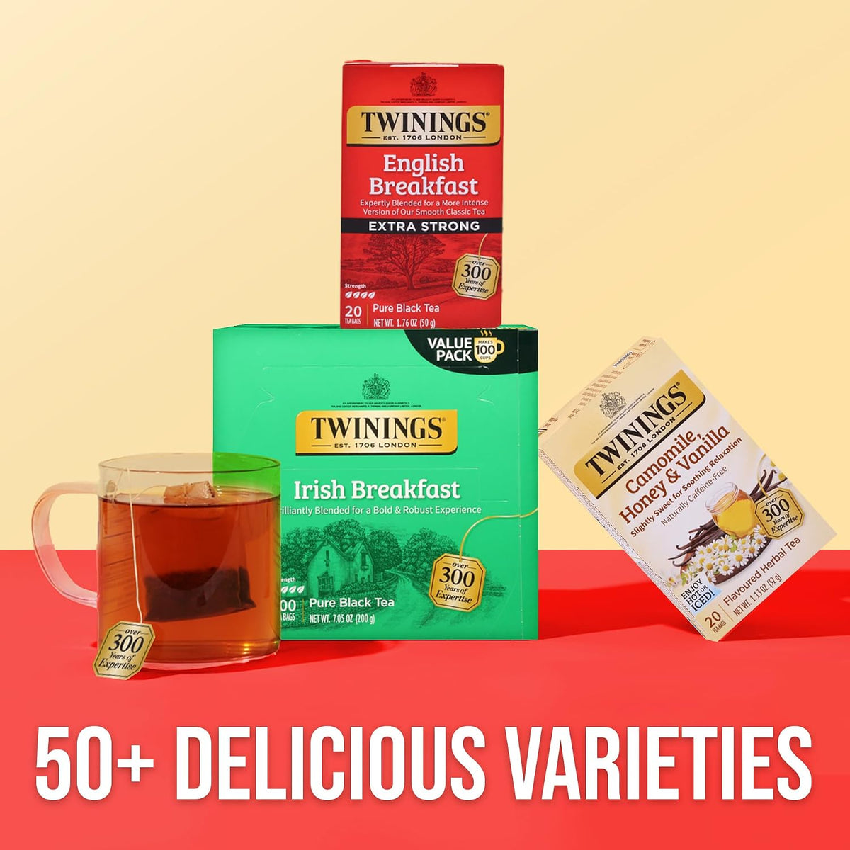 Twinings Extra Strong English Breakfast Black Tea Bags, 20 CT Box (6 Pack)